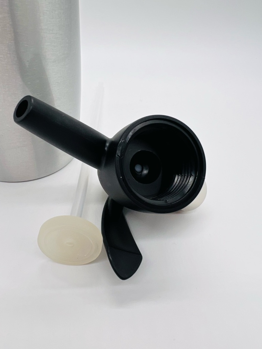 iSi Soda Siphon 1 Liter Brushed Nickel with Black Top - Picture 7 of 15